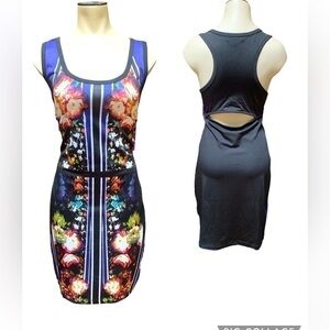 Rampage Black Floral Bodycon Dress Size L